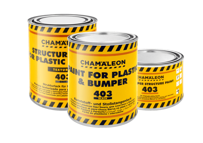 Structurant pare-choc et plastique 403 1K Chamäleon 1L, rendu granuleux d'origine noir et gris