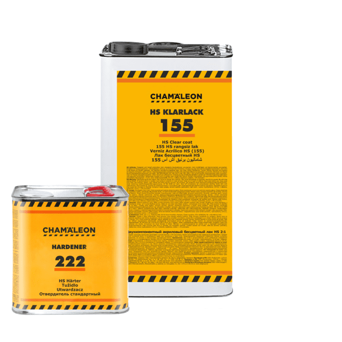 Vernis transparent HS 2K Chamäleon 155, brillant profond haut extrait sec pour une finition durable