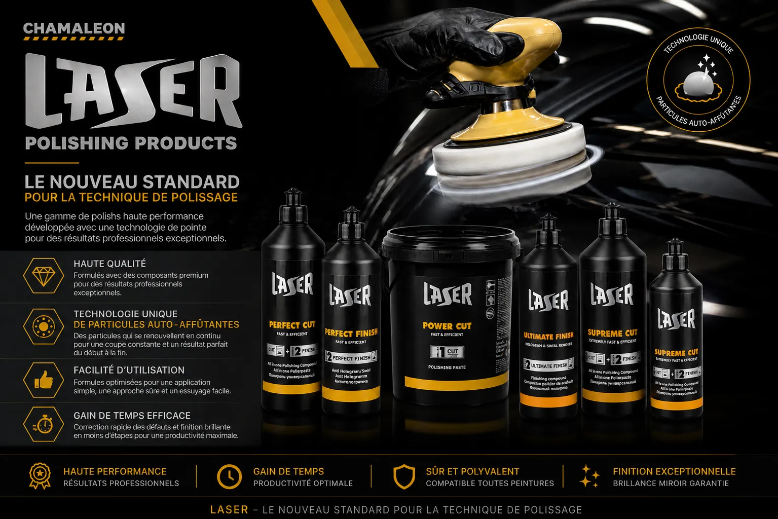 Gamme Polish Laser Chamäleon — 5 formules professionnelles